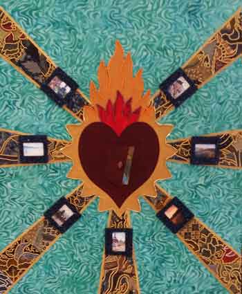 "Hatiku di Indonesia (My Heart is in Indonesia)," mixed media by Merry E. Wilcox