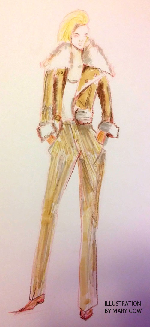 Fashion drawing, by Mary Gow