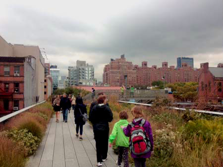 Walking the High Line on the West Side of Manhattan