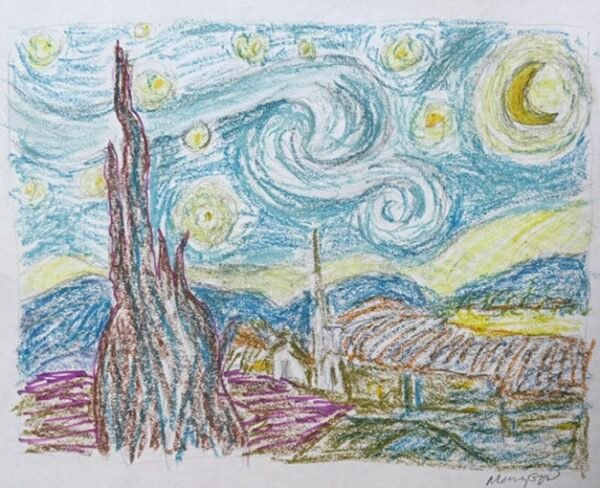 Mary Gow's drawing of "Starry Night."